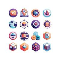 Technology Icon Set Illustration for Documents, Websites and Mobile Applications vector