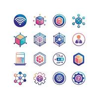 Technology Icon Set Illustration for Documents, Websites and Mobile Applications vector