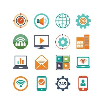 tecnología icono conjunto ilustración para documentos, sitios web y móvil aplicaciones vector