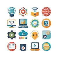 Technology Icon Set Illustration for Documents, Websites and Mobile Applications vector