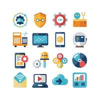 Technology Icon Set Illustration for Documents, Websites and Mobile Applications vector