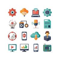 Technology Icon Set Illustration for Documents, Websites and Mobile Applications vector