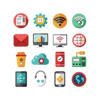 Technology Icon Set Illustration for Documents, Websites and Mobile Applications vector