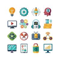 Technology Icon Set Illustration for Documents, Websites and Mobile Applications vector