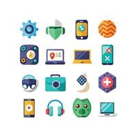 Technology Icon Set Illustration for Documents, Websites and Mobile Applications vector