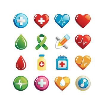 Healthcare Icon Set Collection for Documents, Websites and Mobile Applications vector