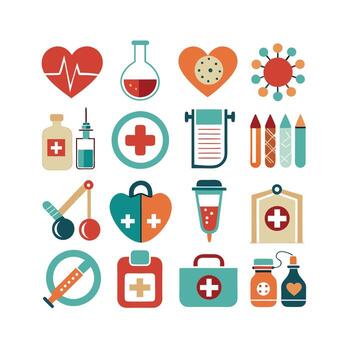 Healthcare Icon Set Collection for Documents, Websites and Mobile Applications vector