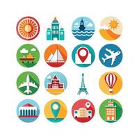 Travel Icon Set Collection for Documents, Websites and Mobile Applications vector