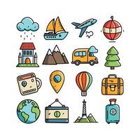 Travel Icon Set Collection for Documents, Websites and Mobile Applications vector