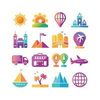 Travel Icon Set Collection for Documents, Websites and Mobile Applications vector