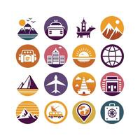 Travel Icon Set Collection for Documents, Websites and Mobile Applications vector