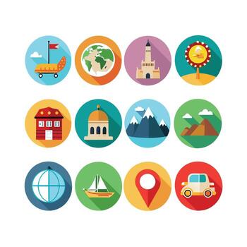 Travel Icon Set Collection for Documents, Websites and Mobile Applications vector