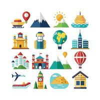 Travel Icon Set Collection for Documents, Websites and Mobile Applications vector