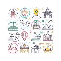 Travel Icon Set Collection for Documents, Websites and Mobile Applications vector