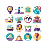 Travel Icon Set Collection for Documents, Websites and Mobile Applications vector
