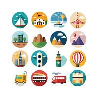 Travel Icon Set Collection for Documents, Websites and Mobile Applications vector
