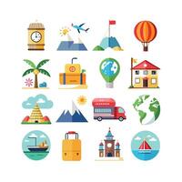 Travel Icon Set Collection for Documents, Websites and Mobile Applications vector