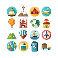 Travel Icon Set Collection for Documents, Websites and Mobile Applications vector