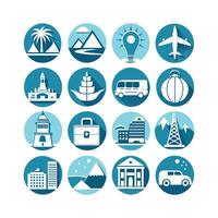 Travel Icon Set Collection for Documents, Websites and Mobile Applications vector