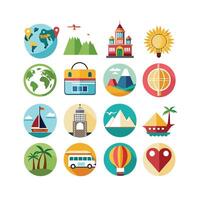 Travel Icon Set Collection for Documents, Websites and Mobile Applications vector