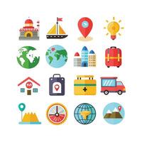 Travel Icon Set Collection for Documents, Websites and Mobile Applications vector