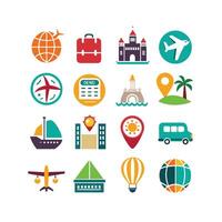Travel Icon Set Collection for Documents, Websites and Mobile Applications vector