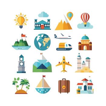 Travel Icon Set Collection for Documents, Websites and Mobile Applications vector