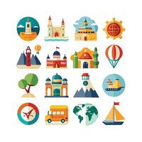Travel Icon Set Collection for Documents, Websites and Mobile Applications vector