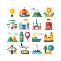Travel Icon Set Collection for Documents, Websites and Mobile Applications vector