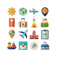 Travel Icon Set Collection for Documents, Websites and Mobile Applications vector