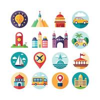 Travel Icon Set Collection for Documents, Websites and Mobile Applications vector
