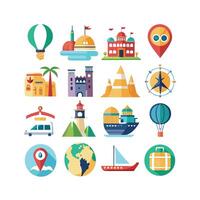 Travel Icon Set Collection for Documents, Websites and Mobile Applications vector