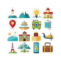 Travel Icon Set Collection for Documents, Websites and Mobile Applications vector