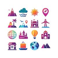 Travel Icon Set Collection for Documents, Websites and Mobile Applications vector