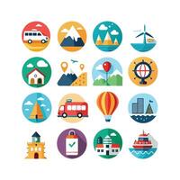 Travel Icon Set Collection for Documents, Websites and Mobile Applications vector