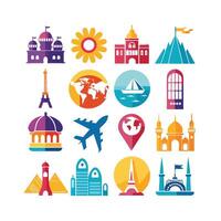 Travel Icon Set Collection for Documents, Websites and Mobile Applications vector