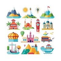 Travel Icon Set Collection for Documents, Websites and Mobile Applications vector