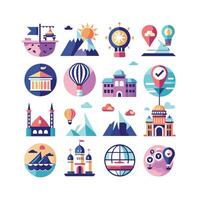 Travel Icon Set Collection for Documents, Websites and Mobile Applications vector
