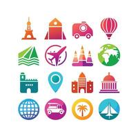 Travel Icon Set Collection for Documents, Websites and Mobile Applications vector