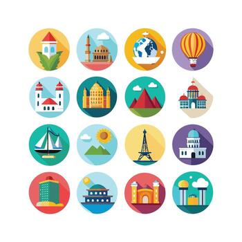 Travel Icon Set Collection for Documents, Websites and Mobile Applications vector