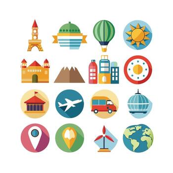 Travel Icon Set Collection for Documents, Websites and Mobile Applications vector