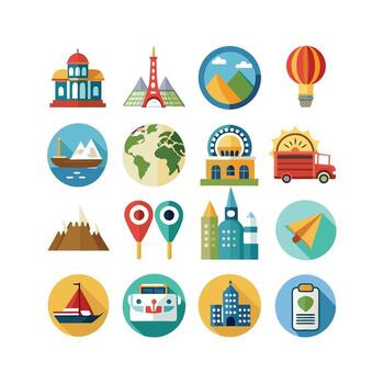 Travel Icon Set Collection for Documents, Websites and Mobile Applications vector