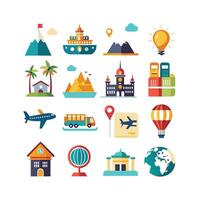 Travel Icon Set Collection for Documents, Websites and Mobile Applications vector