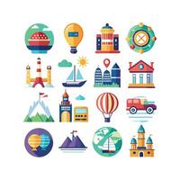 Travel Icon Set Collection for Documents, Websites and Mobile Applications vector