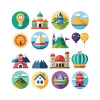 Travel Icon Set Collection for Documents, Websites and Mobile Applications vector