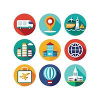 Travel Icon Set Collection for Documents, Websites and Mobile Applications vector