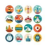 Travel Icon Set Collection for Documents, Websites and Mobile Applications vector
