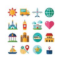 Travel Icon Set Collection for Documents, Websites and Mobile Applications vector