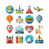 Travel Icon Set Collection for Documents, Websites and Mobile Applications vector