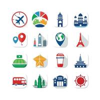 Travel Icon Set Collection for Documents, Websites and Mobile Applications vector
